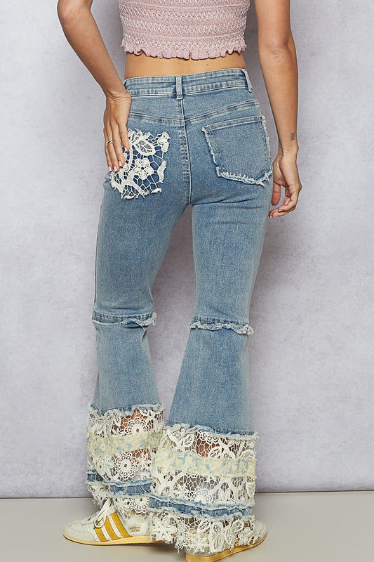 Lace Denim Jeans