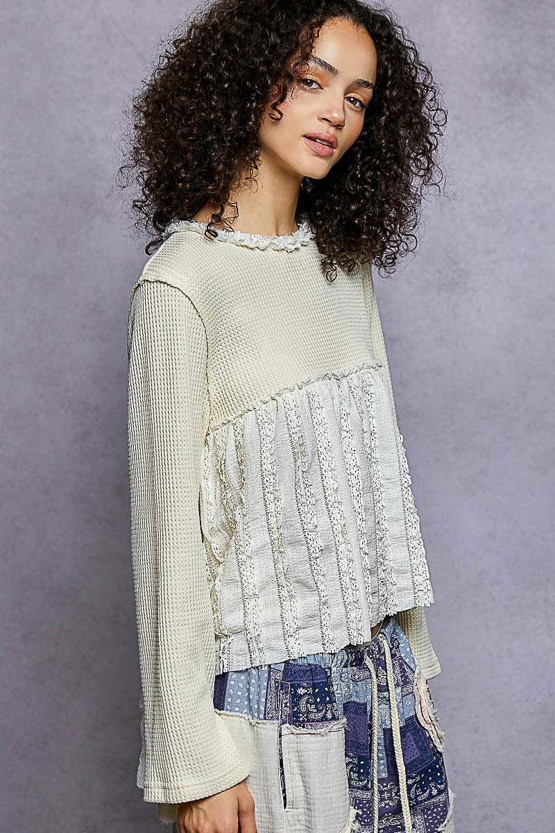 Cream Ruffle Longsleeve