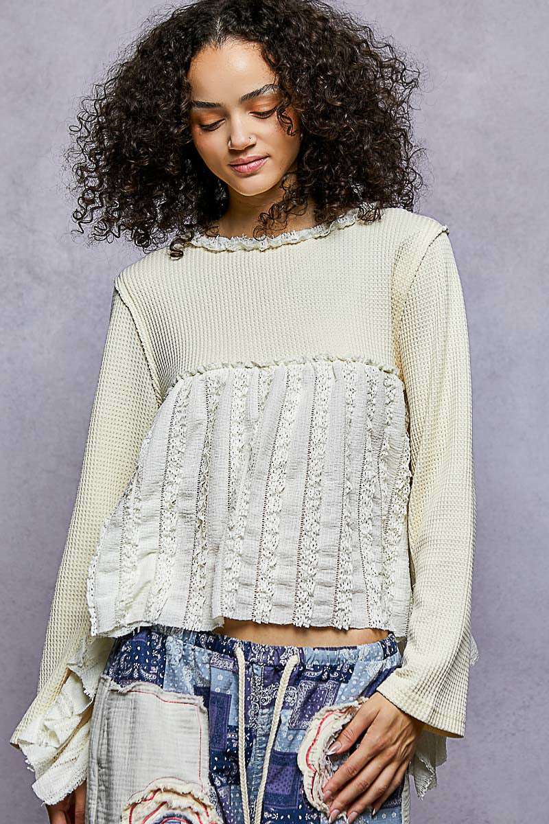 Cream Ruffle Longsleeve
