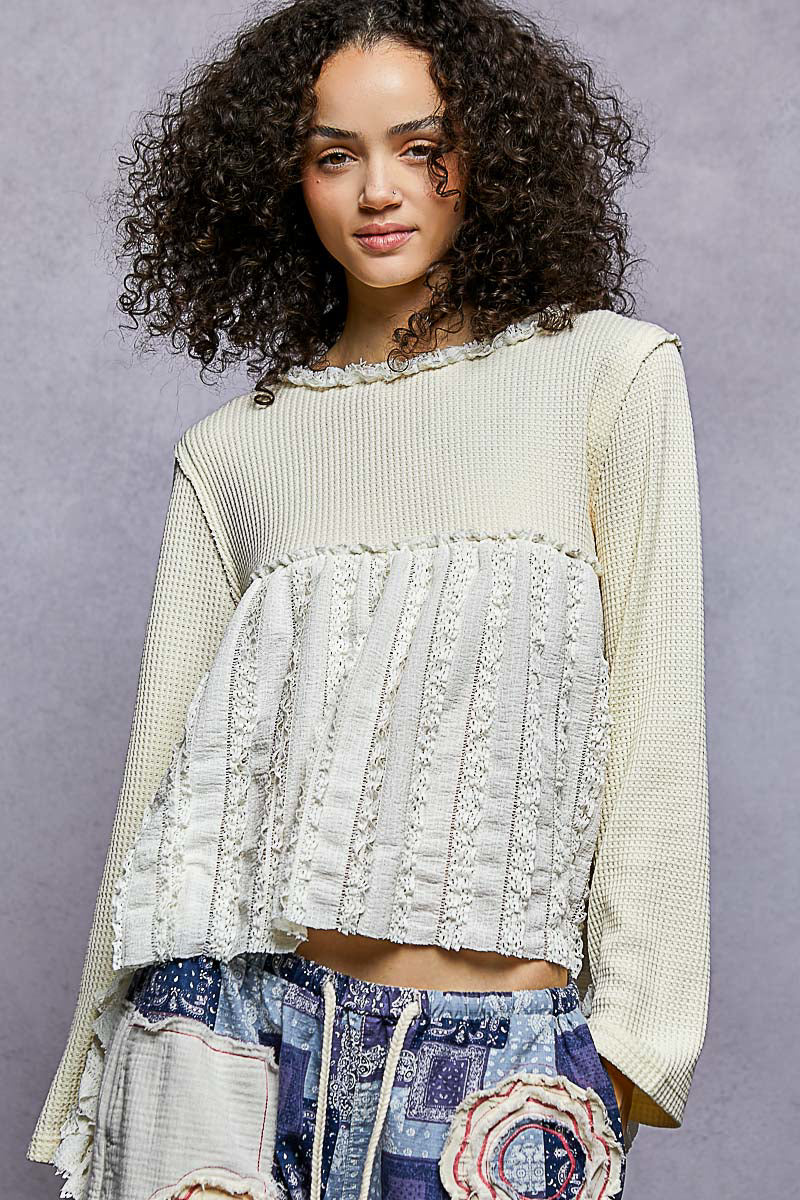 Cream Ruffle Longsleeve