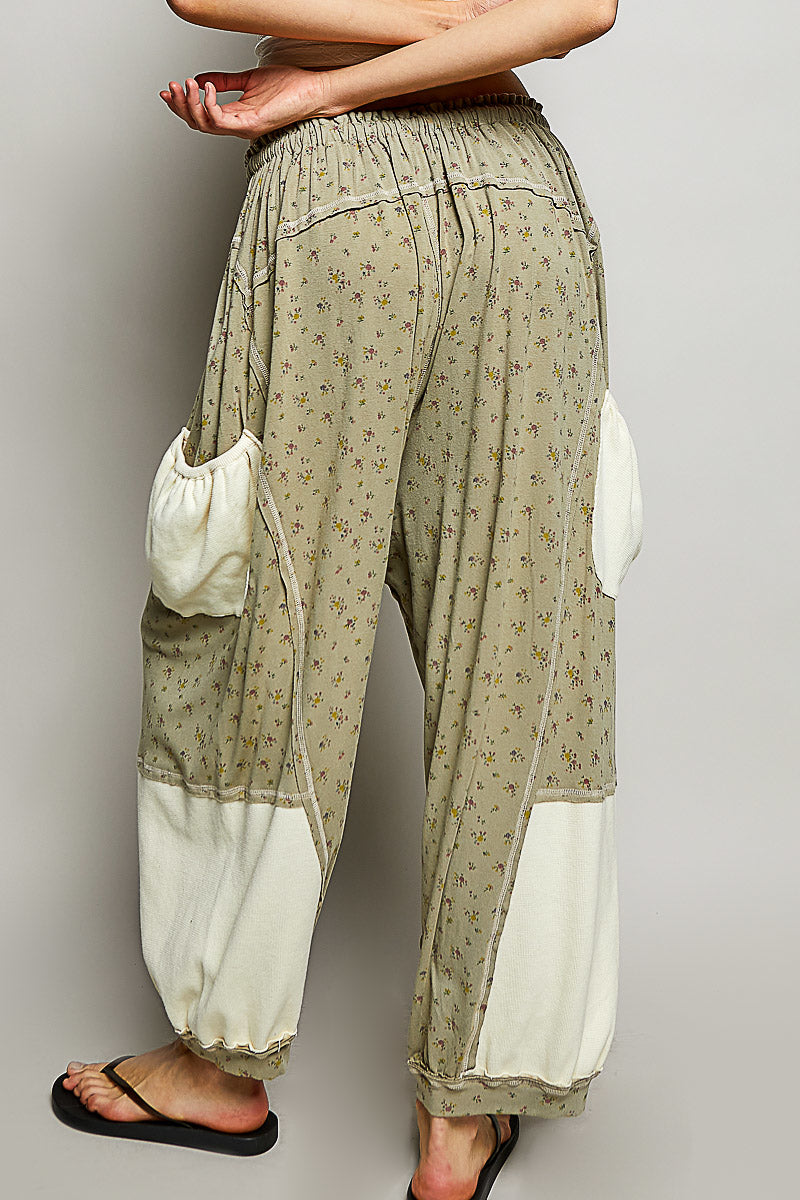 Sage Floral Knit Joggers