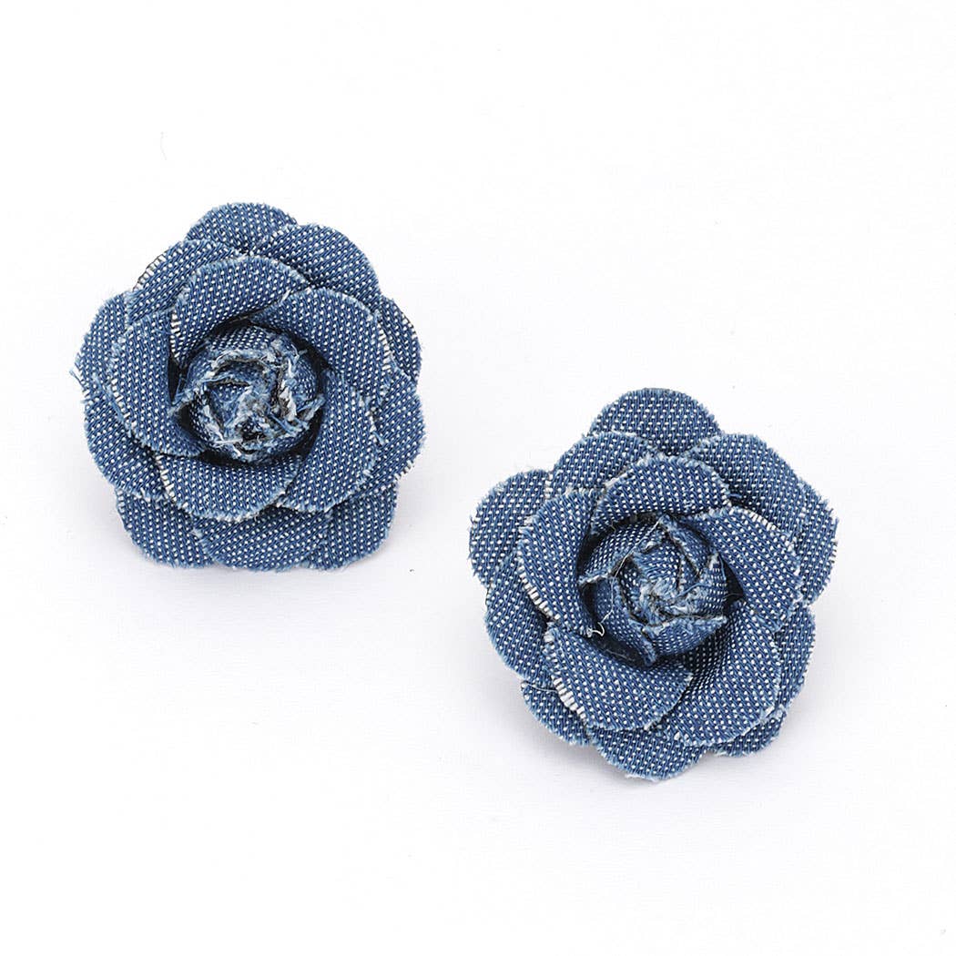 Denim Flower Earring