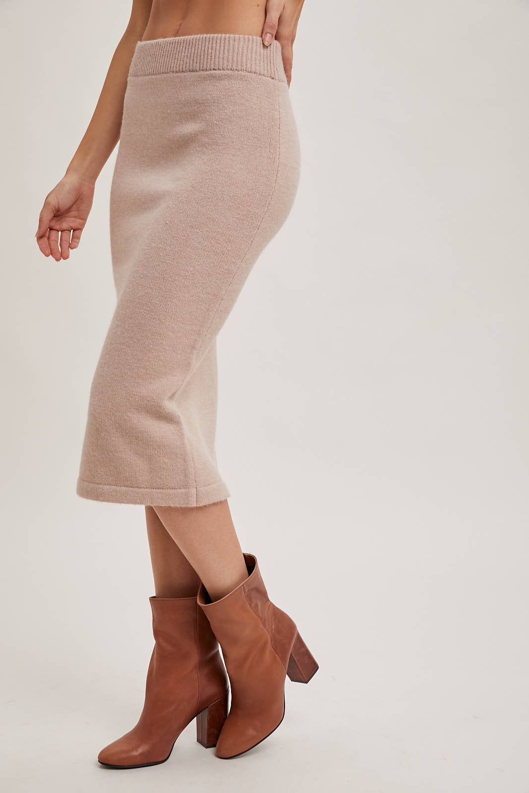 Oatmeal Knit Hoodie + Pencil Skirt