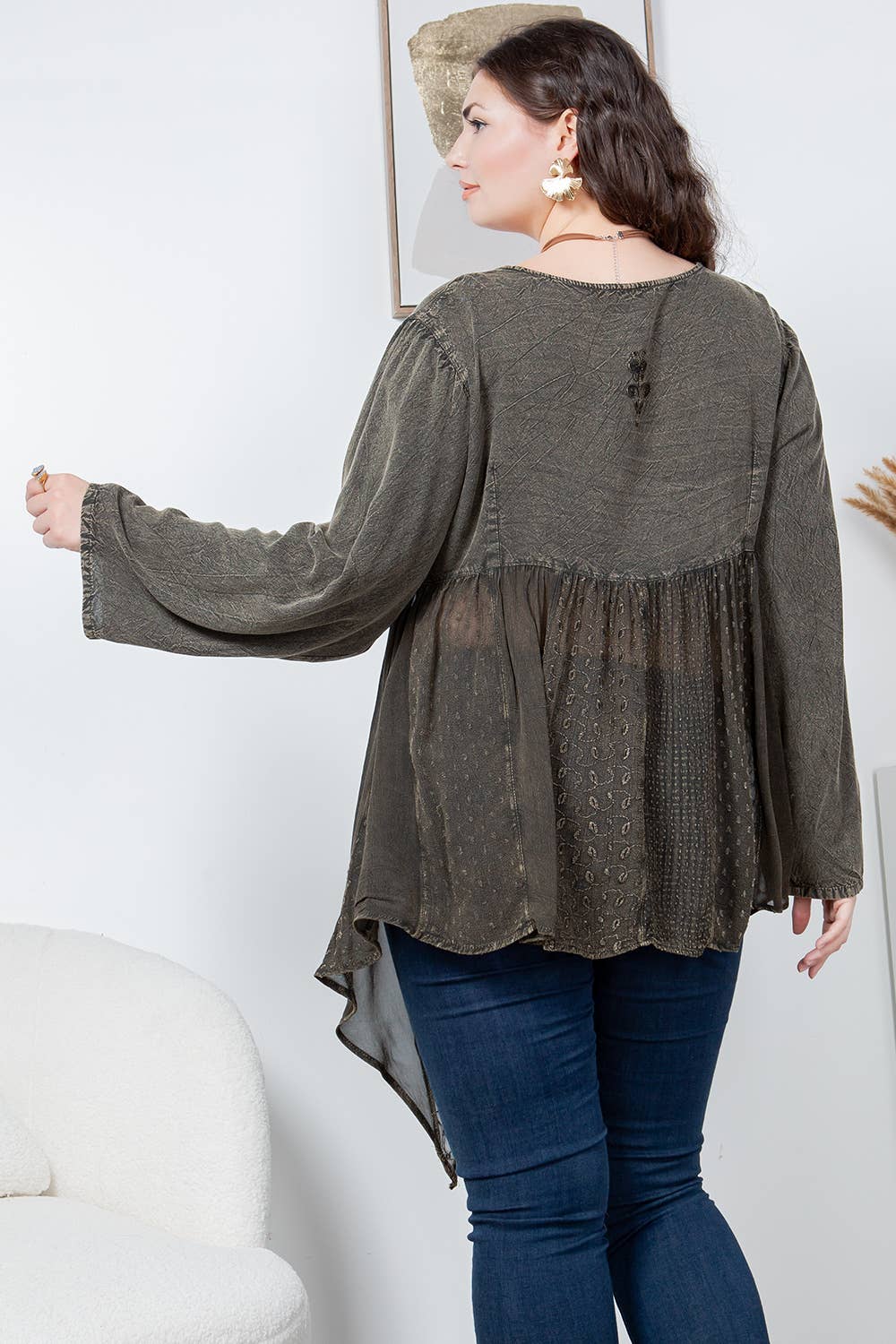 Stonewashed Women Top
