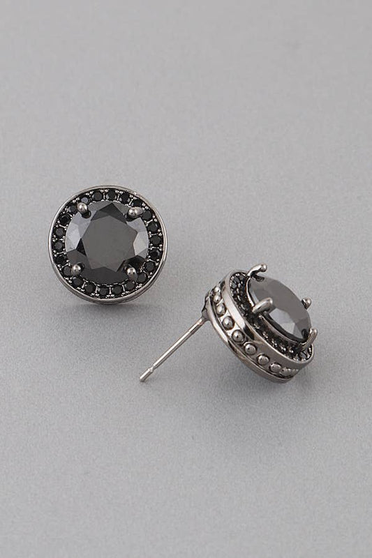 Black Crystal Stud Earrings