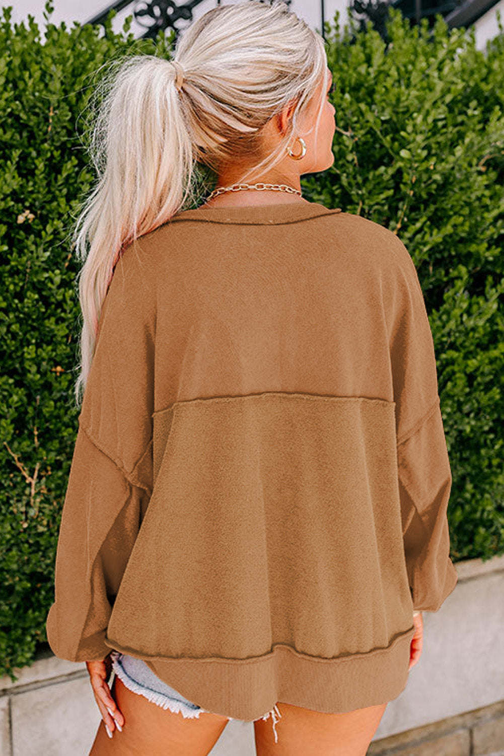 Chestnut Button Sweatshirt