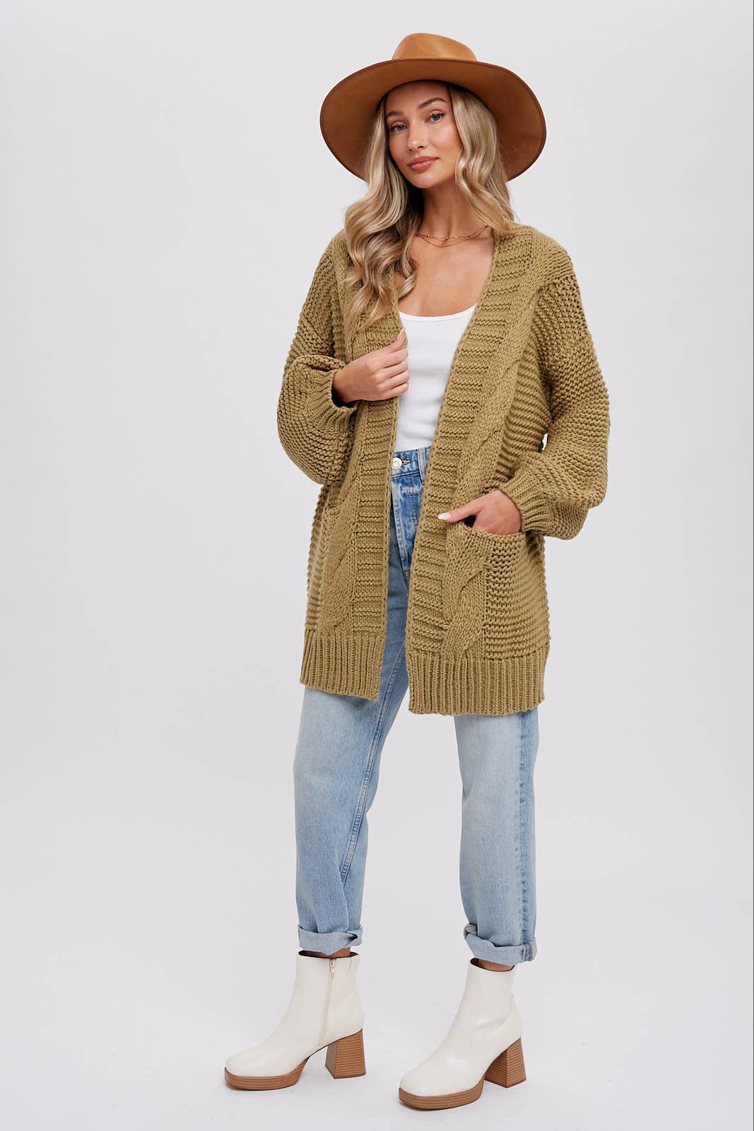 Olive Chunky Cardigan