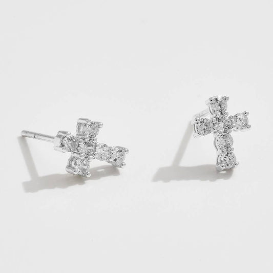 Mini Stud Cross Earrings