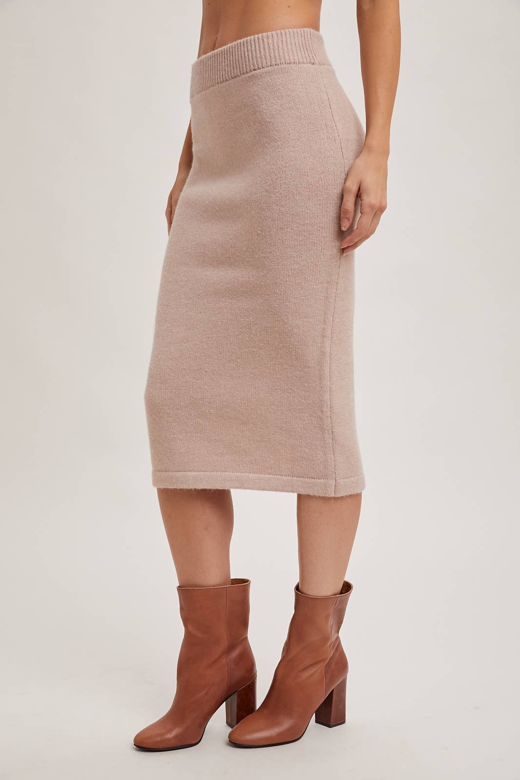 Oatmeal Knit Hoodie + Pencil Skirt