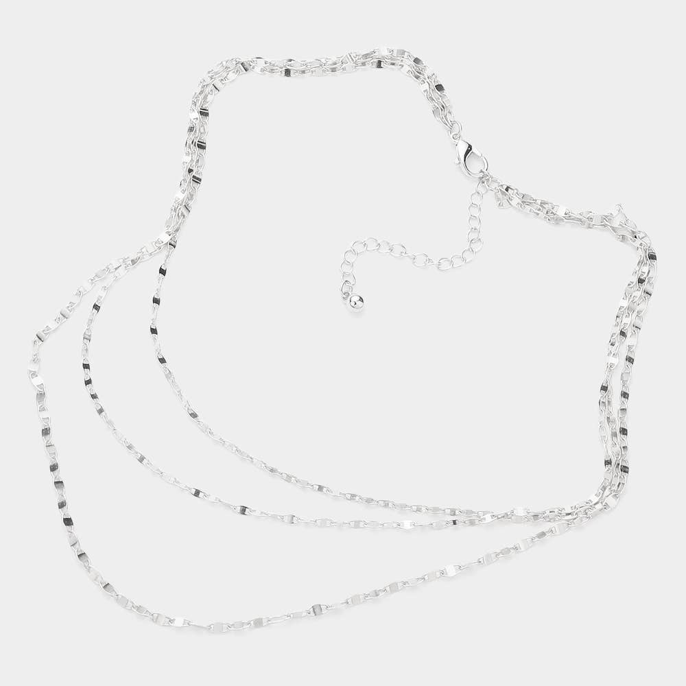 Silver Triple Layered Necklace