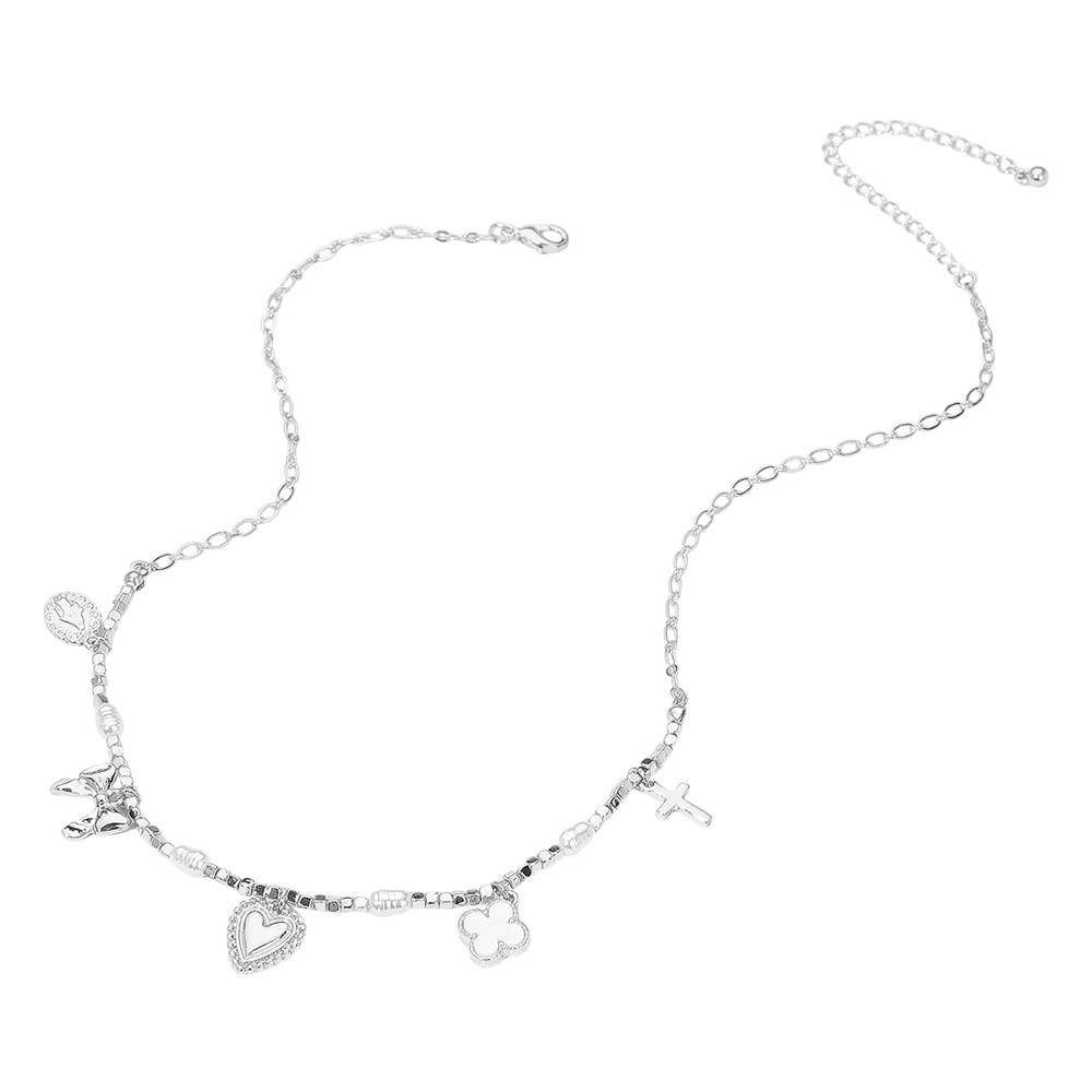 Bow Cross Charm Necklace