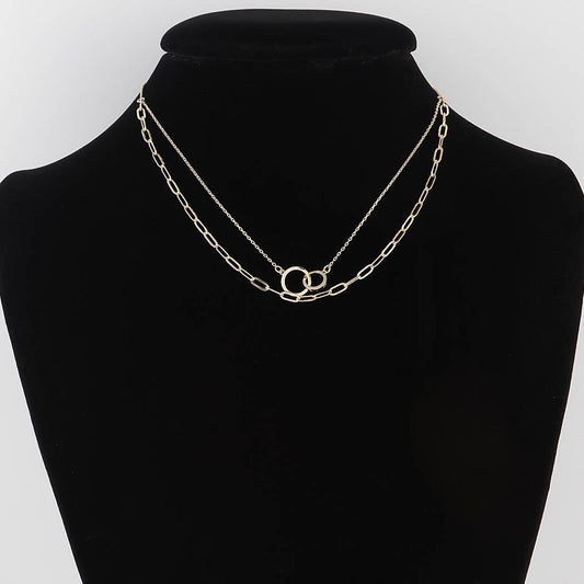 Gold Twin Link Chain Necklace