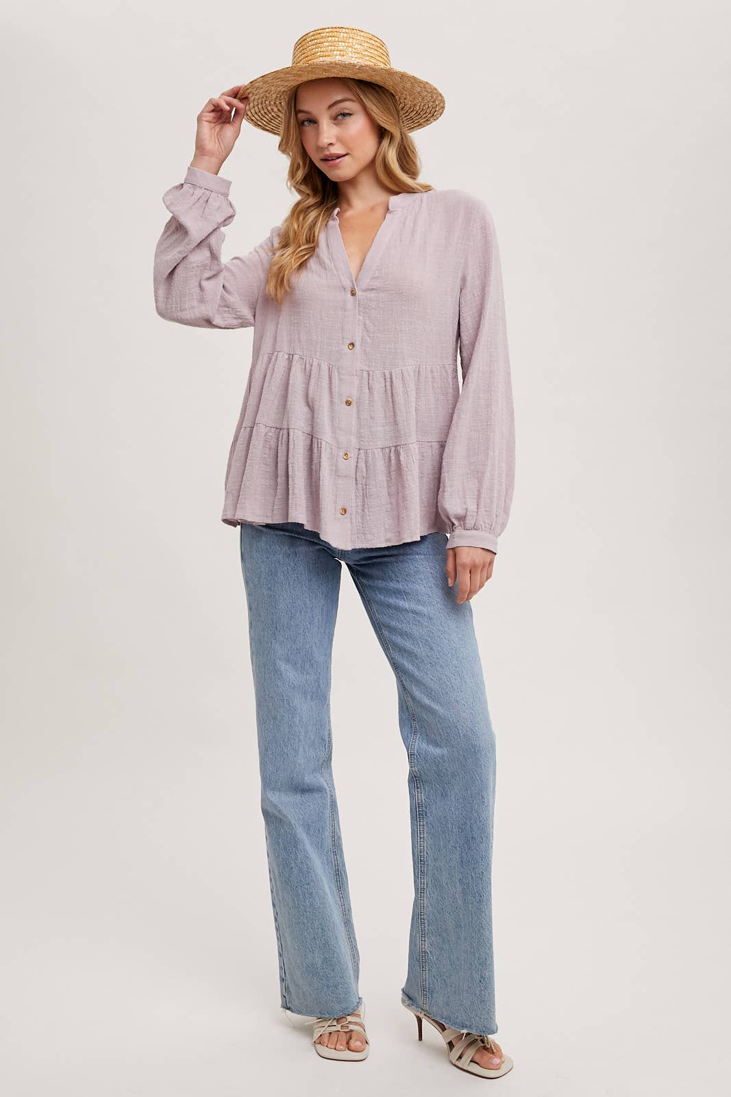 Mauve Tiered Blouse