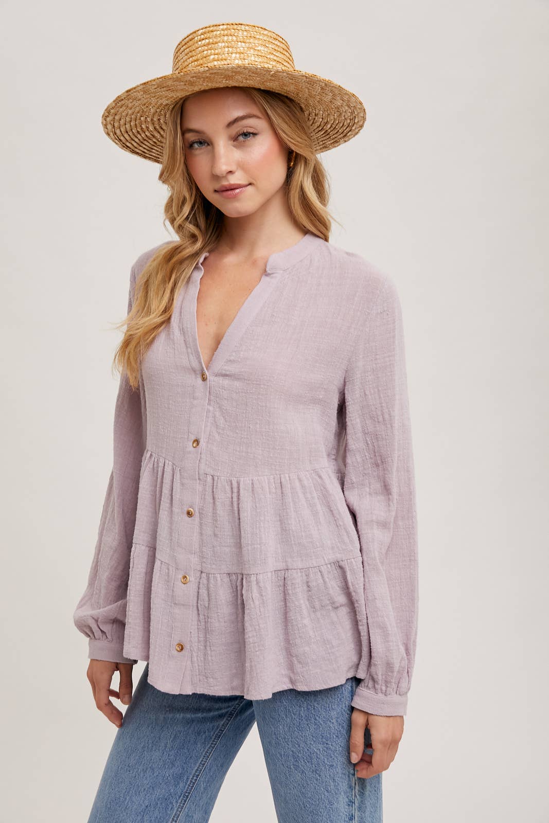 Mauve Tiered Blouse