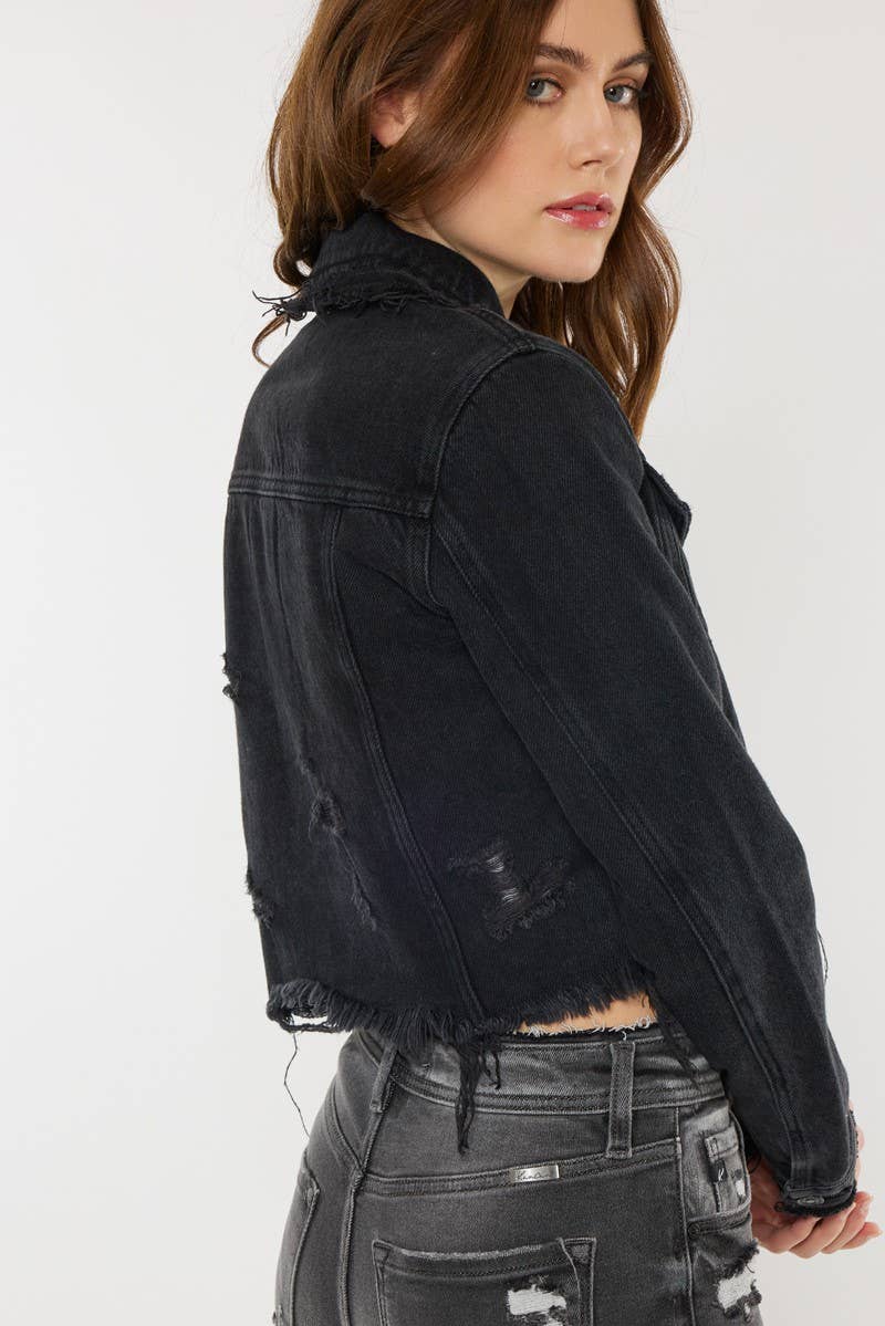Black Fray Hem Jacket