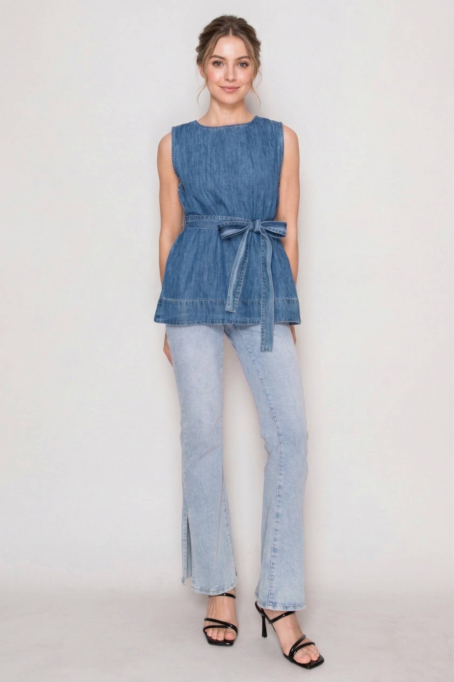 Denim Tie Waist Tank