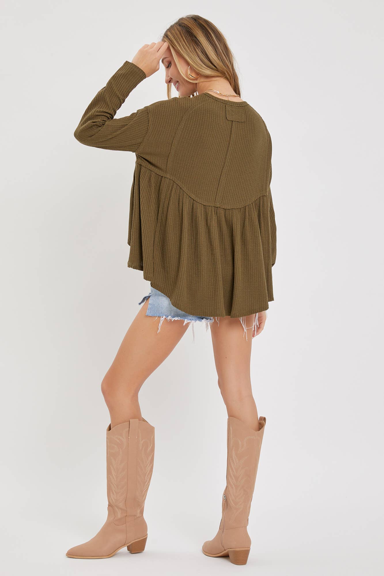 Olive Babydoll Top