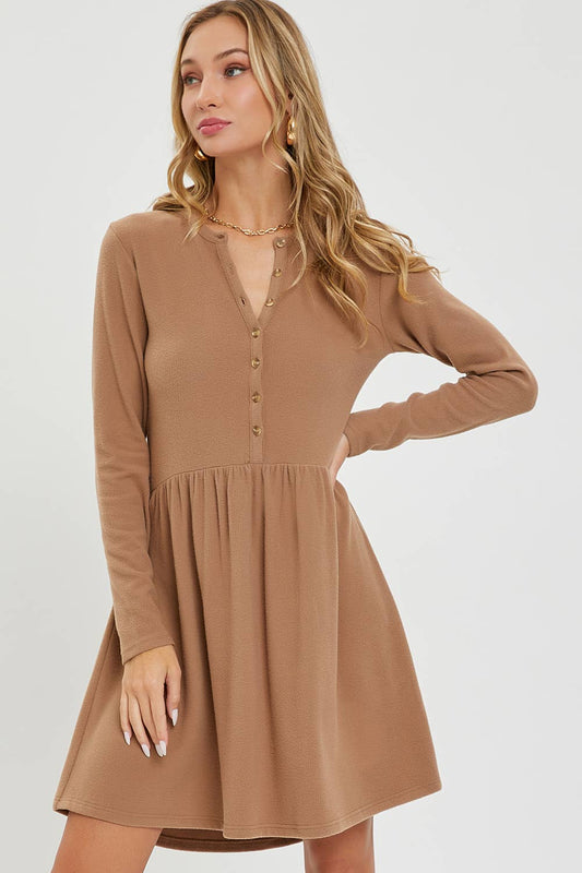 Soft Mocha Mini Dress