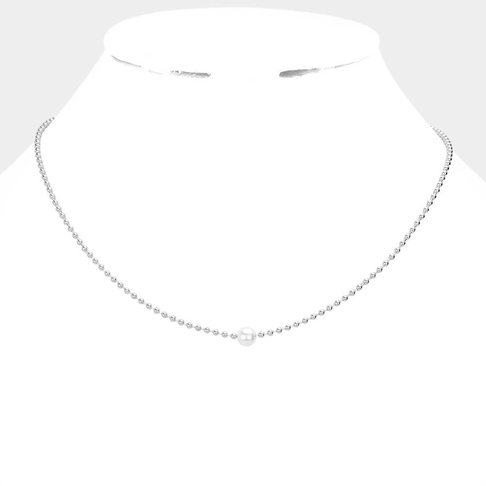 Silver Pearl Necklace