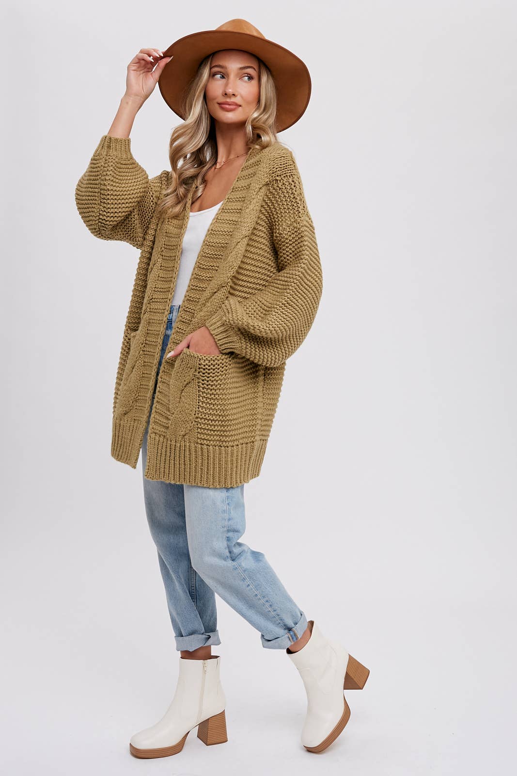 Olive Chunky Cardigan