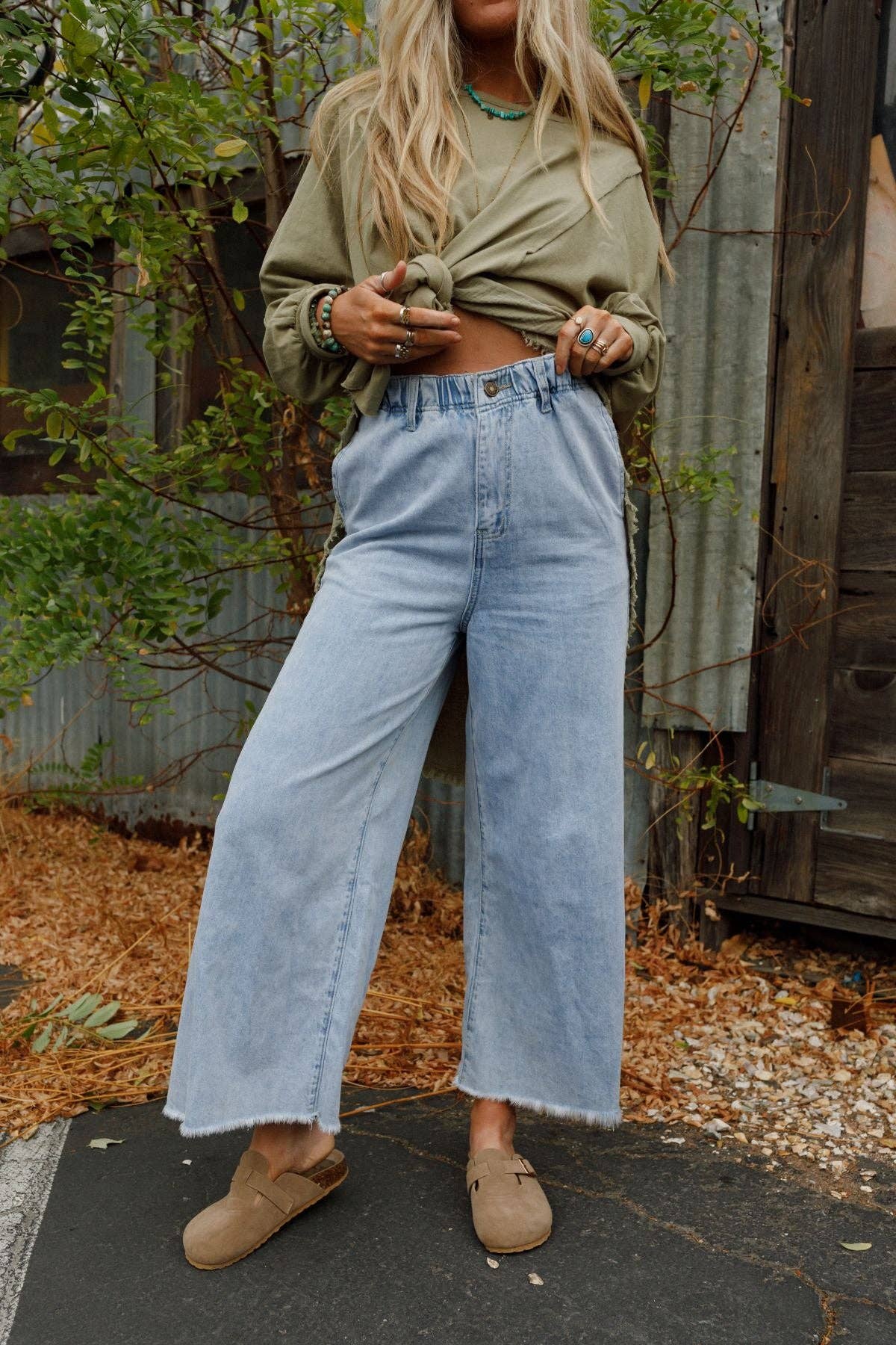 Light Wash Wide Leg Jeans