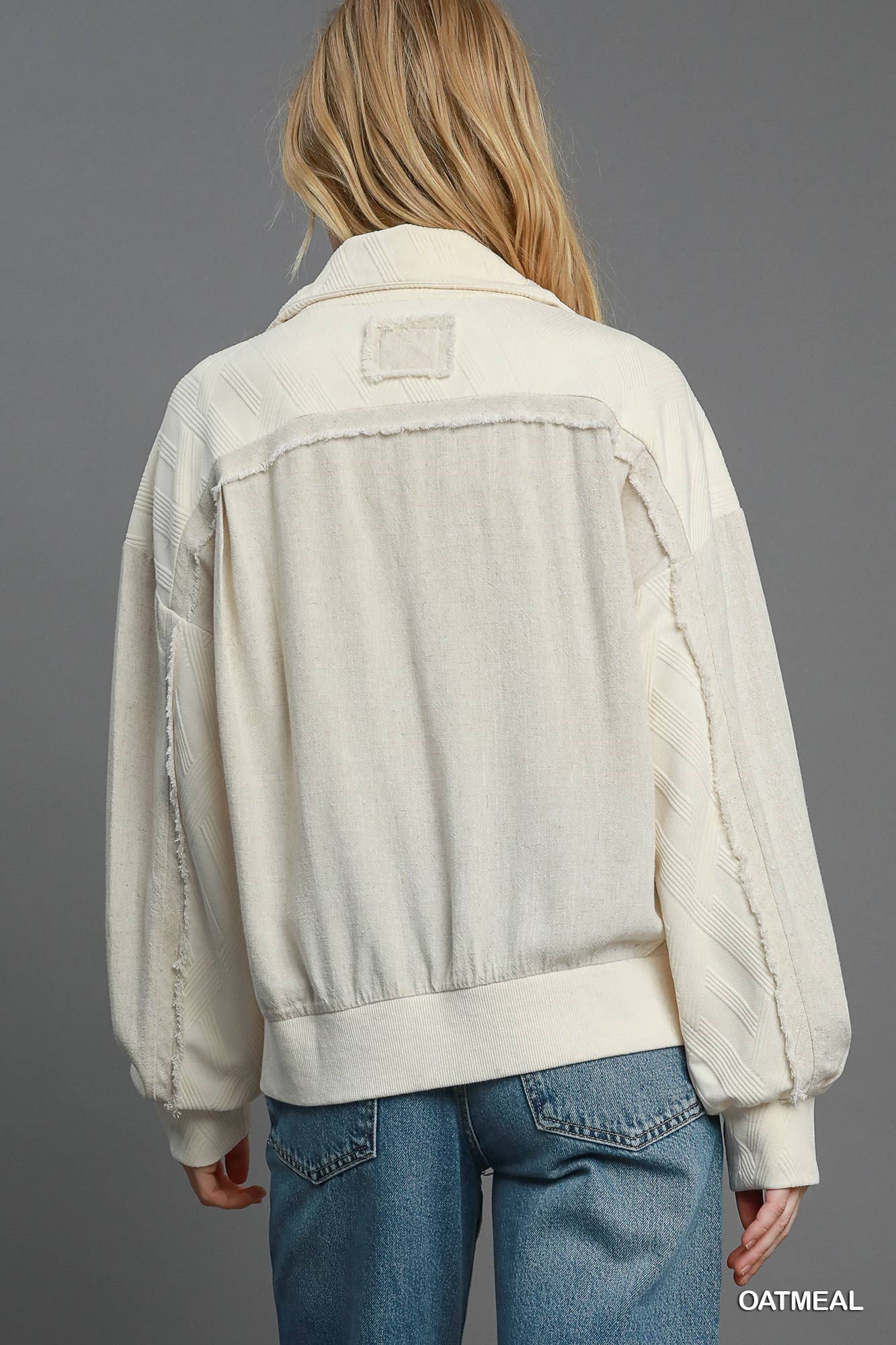 Oatmeal 2-way Zip Front Jacket