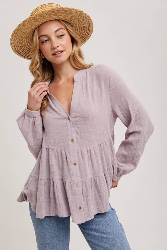 Mauve Tiered Blouse