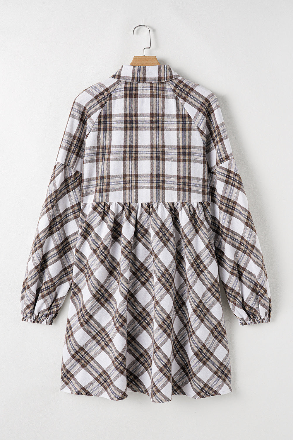 White Plaid Shirt Dress