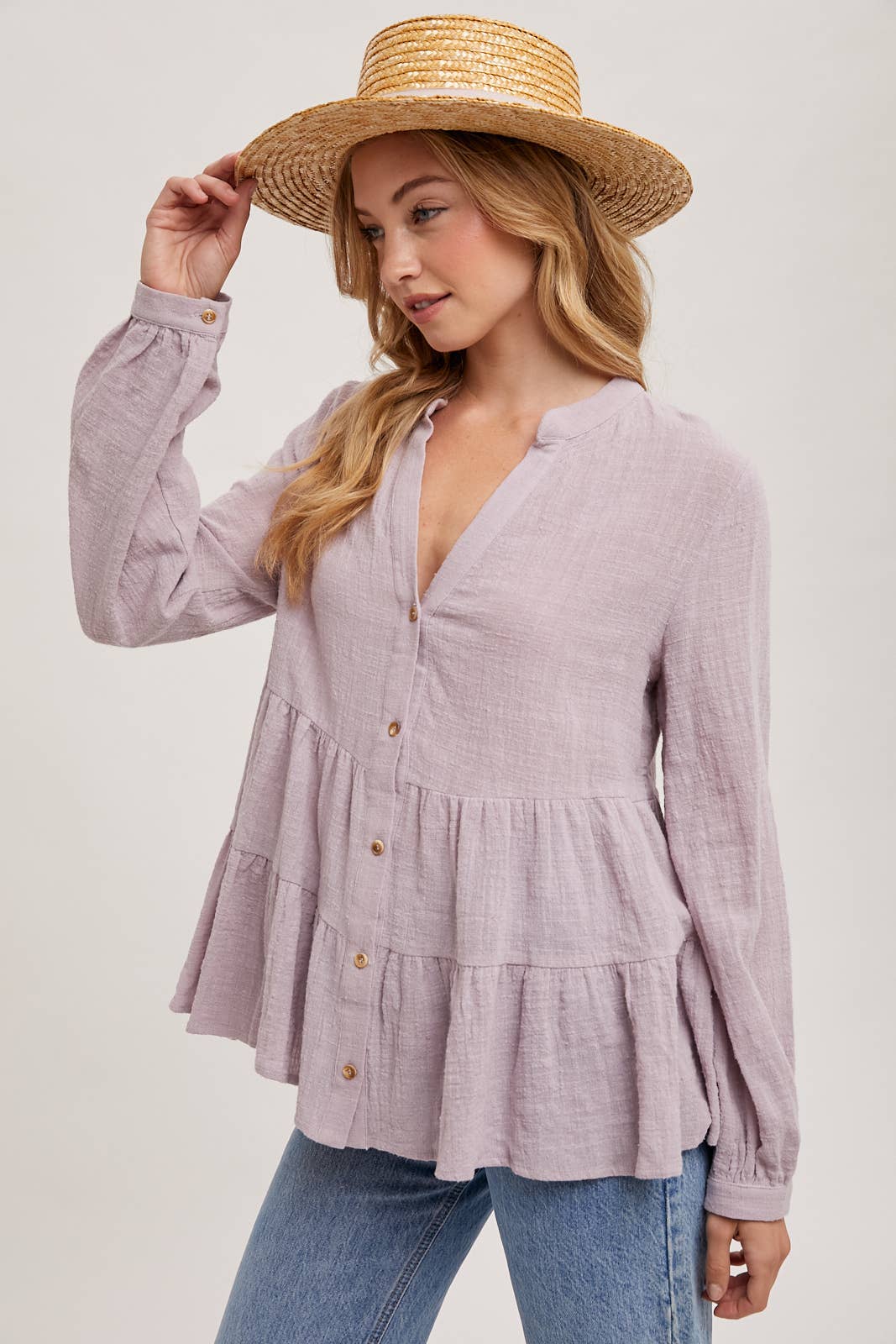 Mauve Tiered Blouse