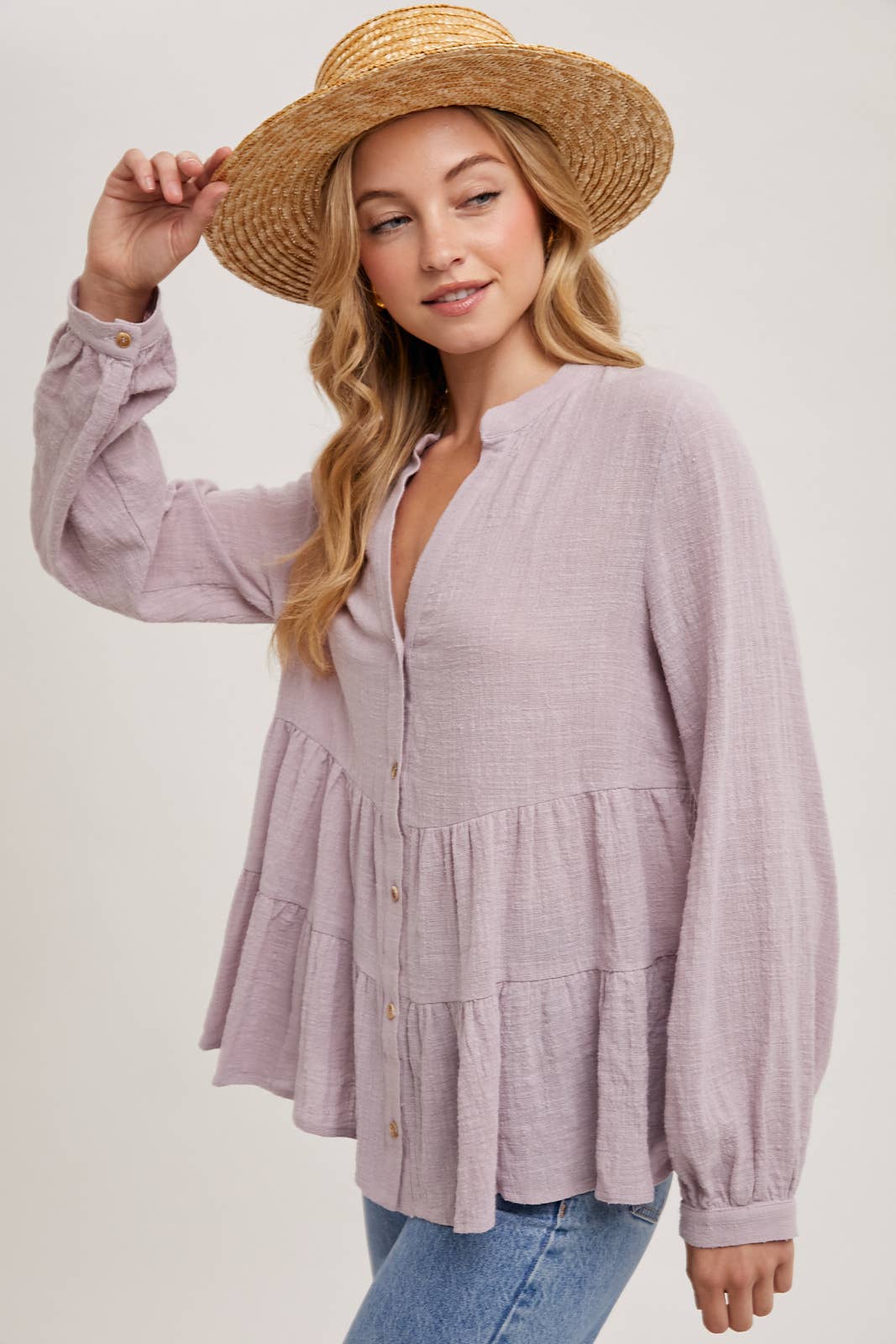 Mauve Tiered Blouse