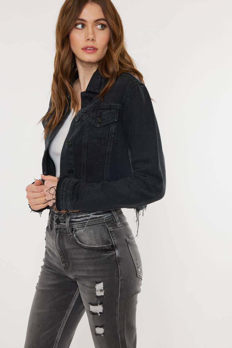 Black Fray Hem Jacket