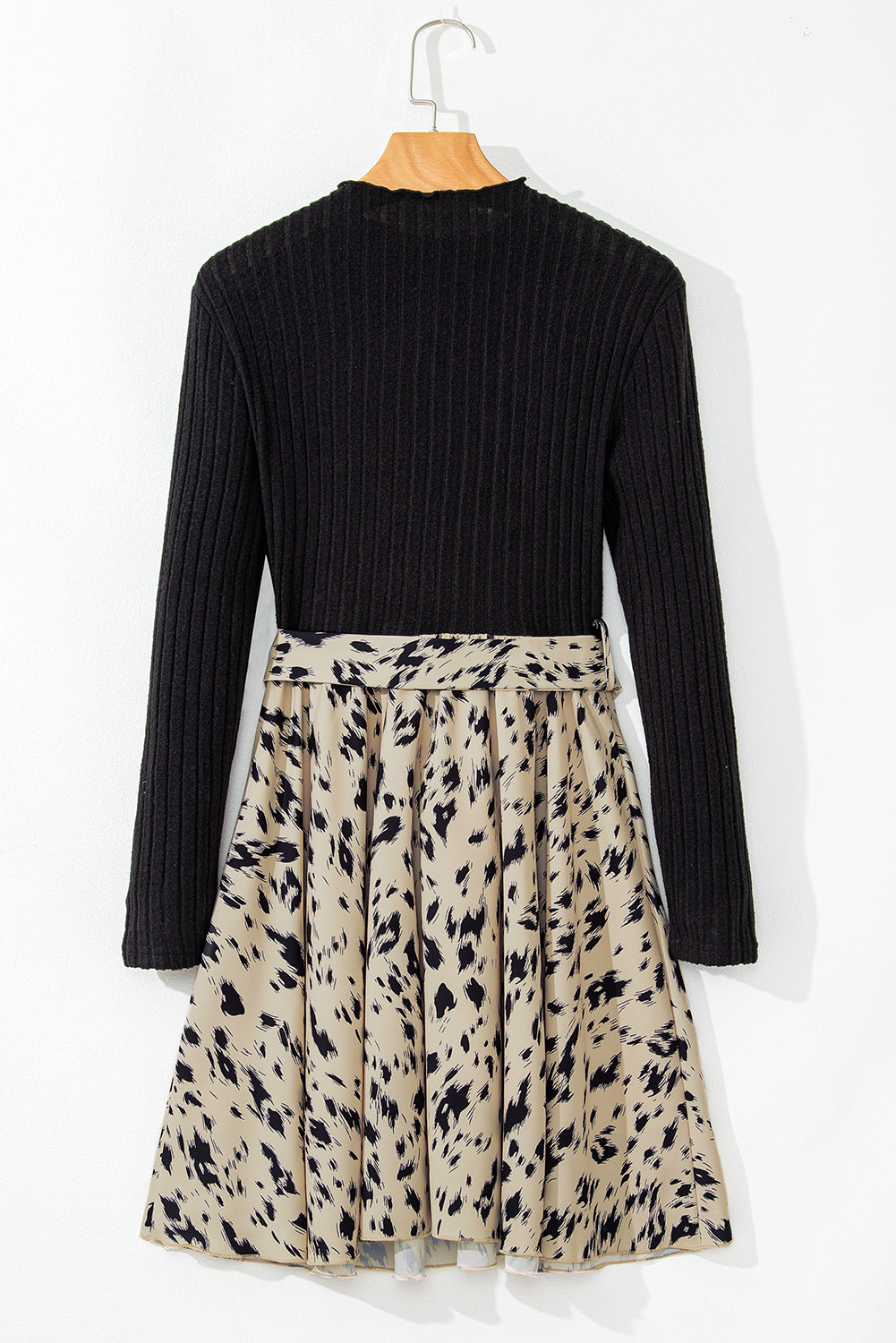 Black Ribbed A-line Dress