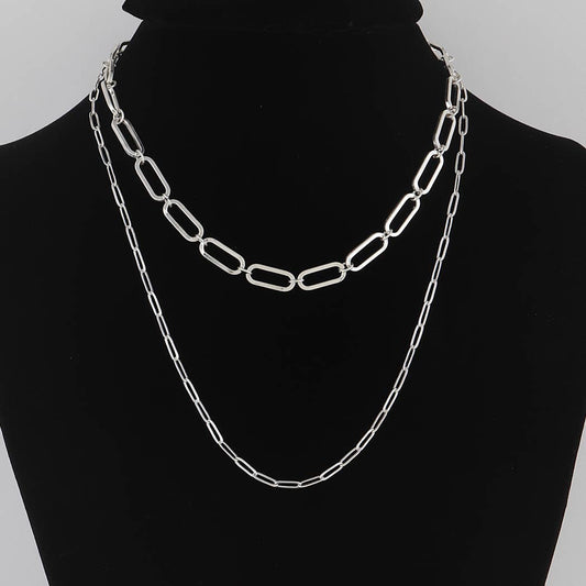 Silver Multi Chain Necklace