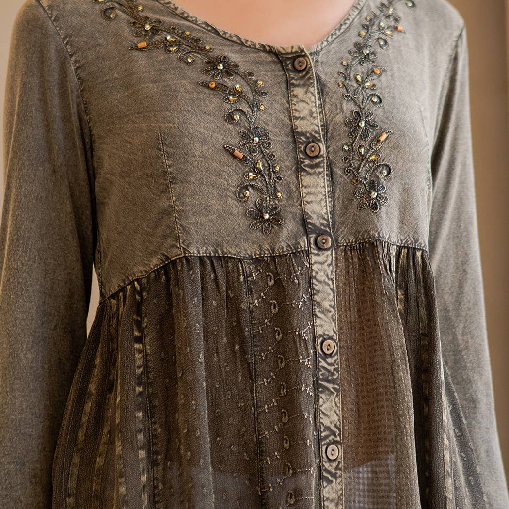 Stonewashed Women Top