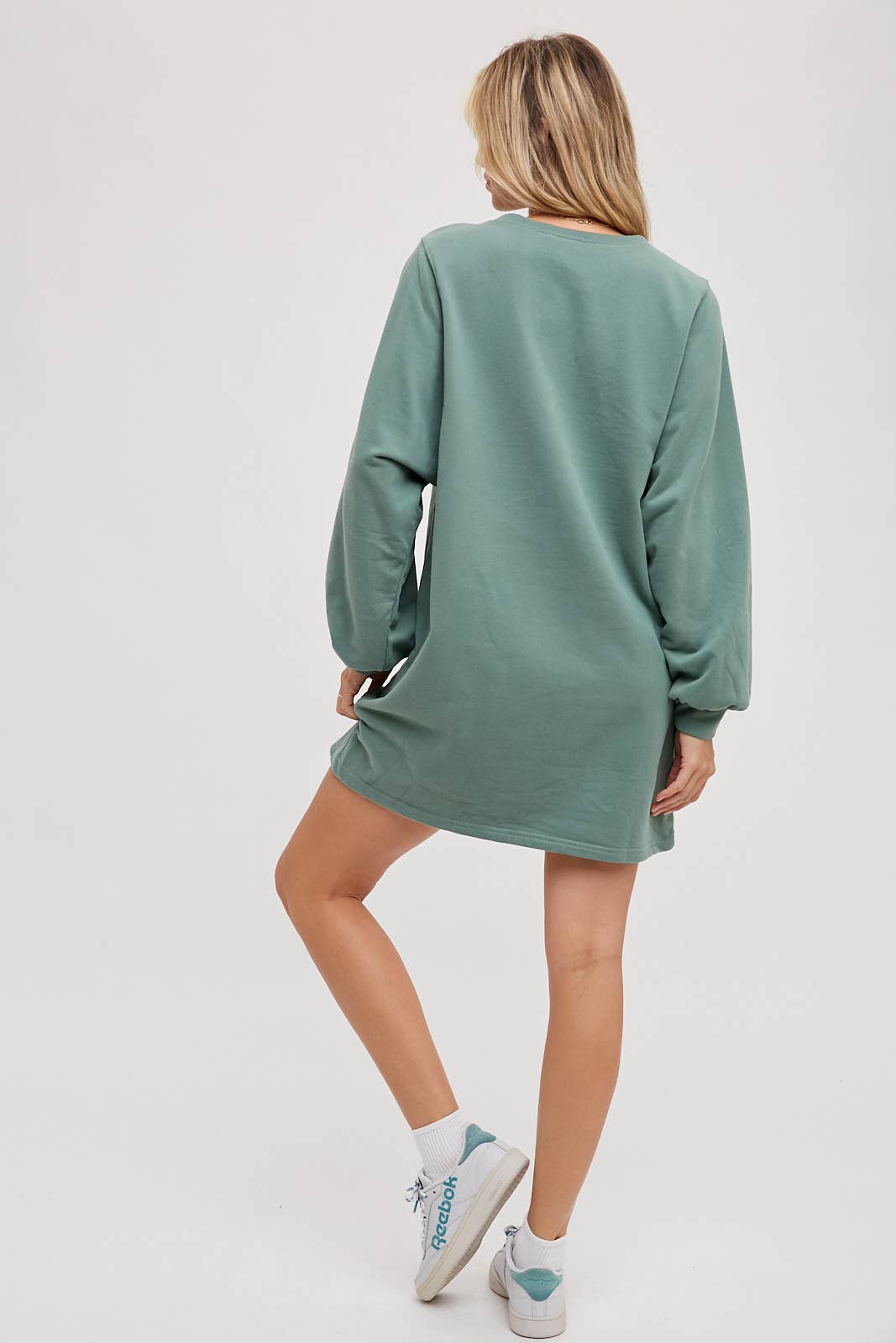 Fern Green French Terry Mini Dress