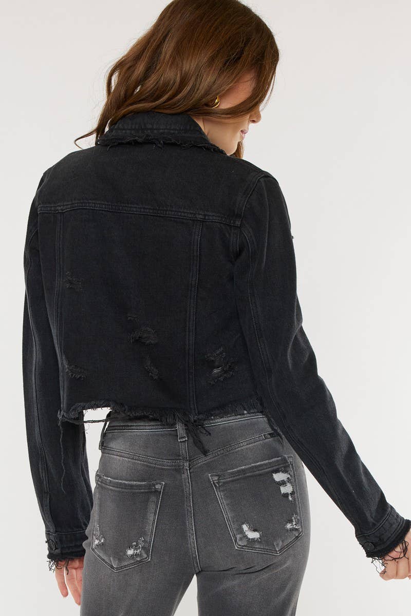 Black Fray Hem Jacket