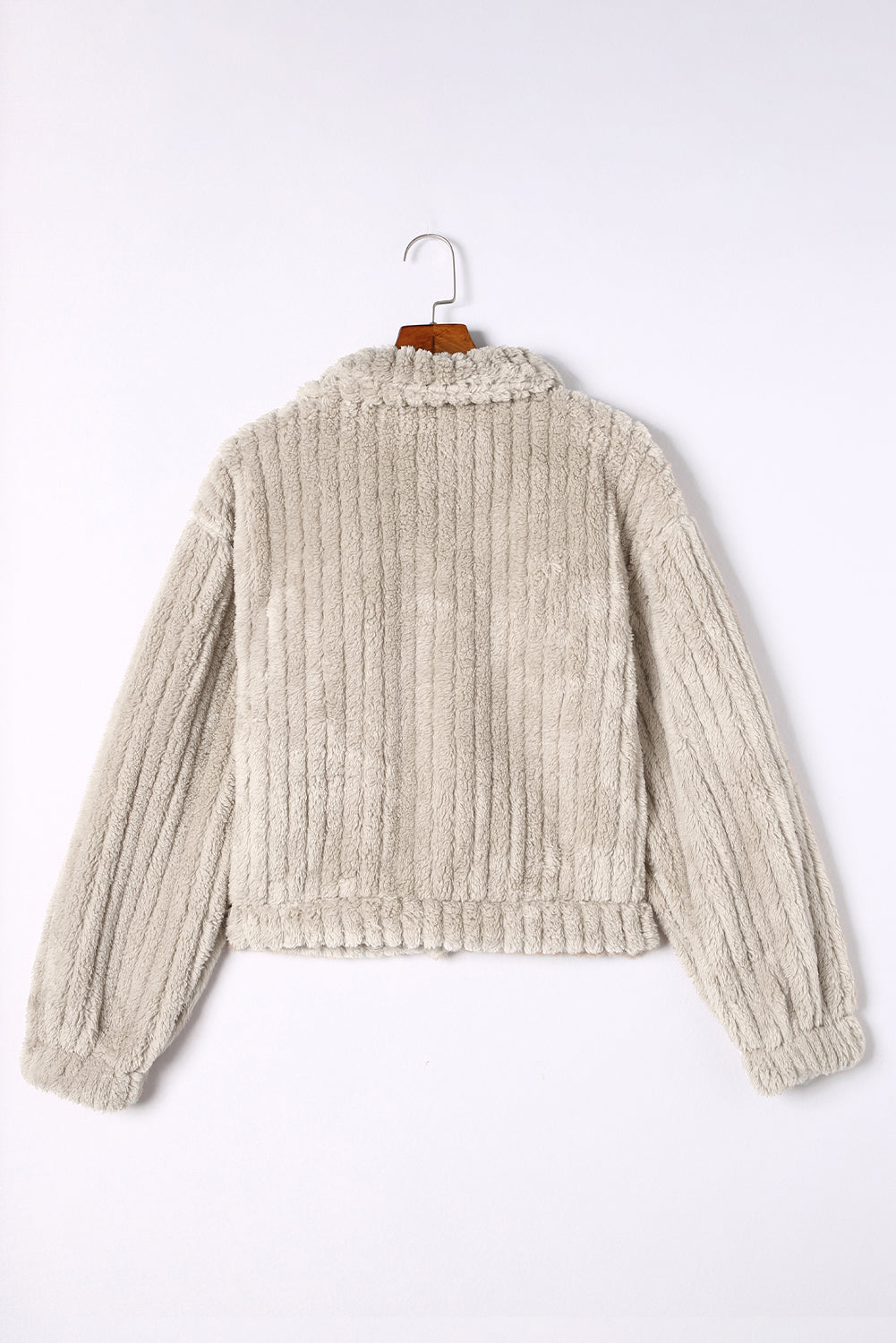 Beige Plush Fleece Jacket