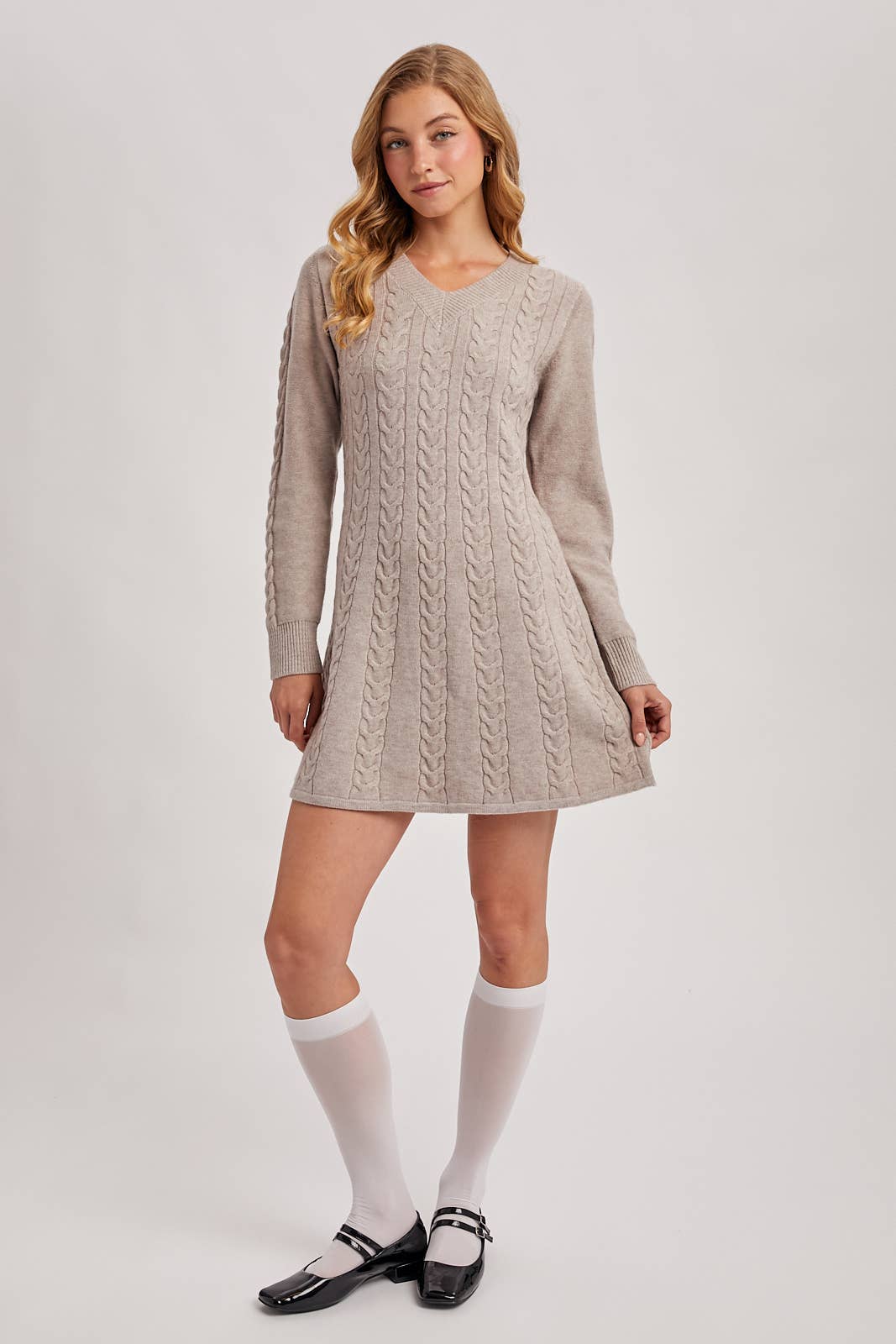 Mushroom Cabel Sweater Dress