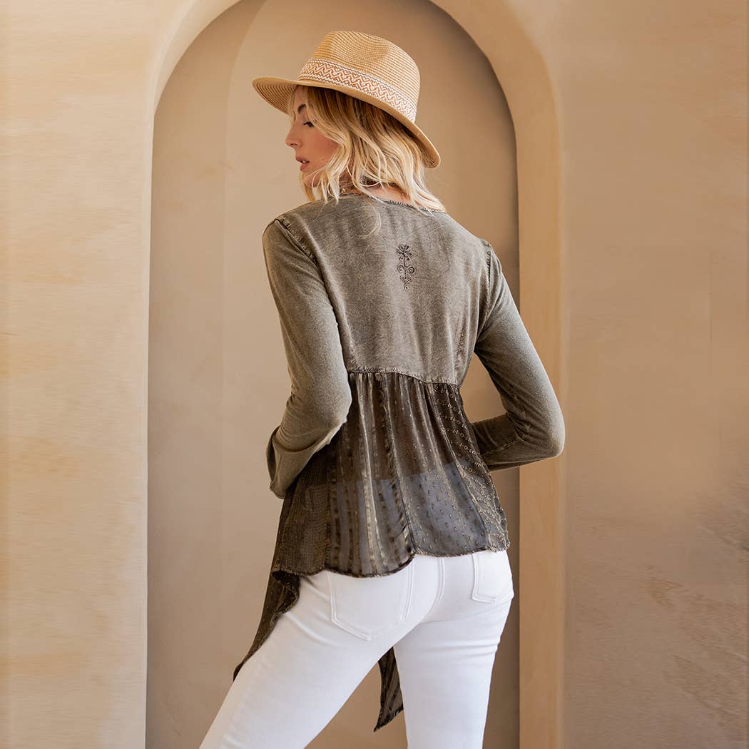 Stonewashed Women Top