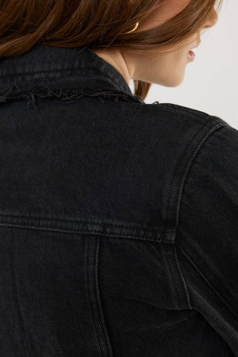 Black Fray Hem Jacket