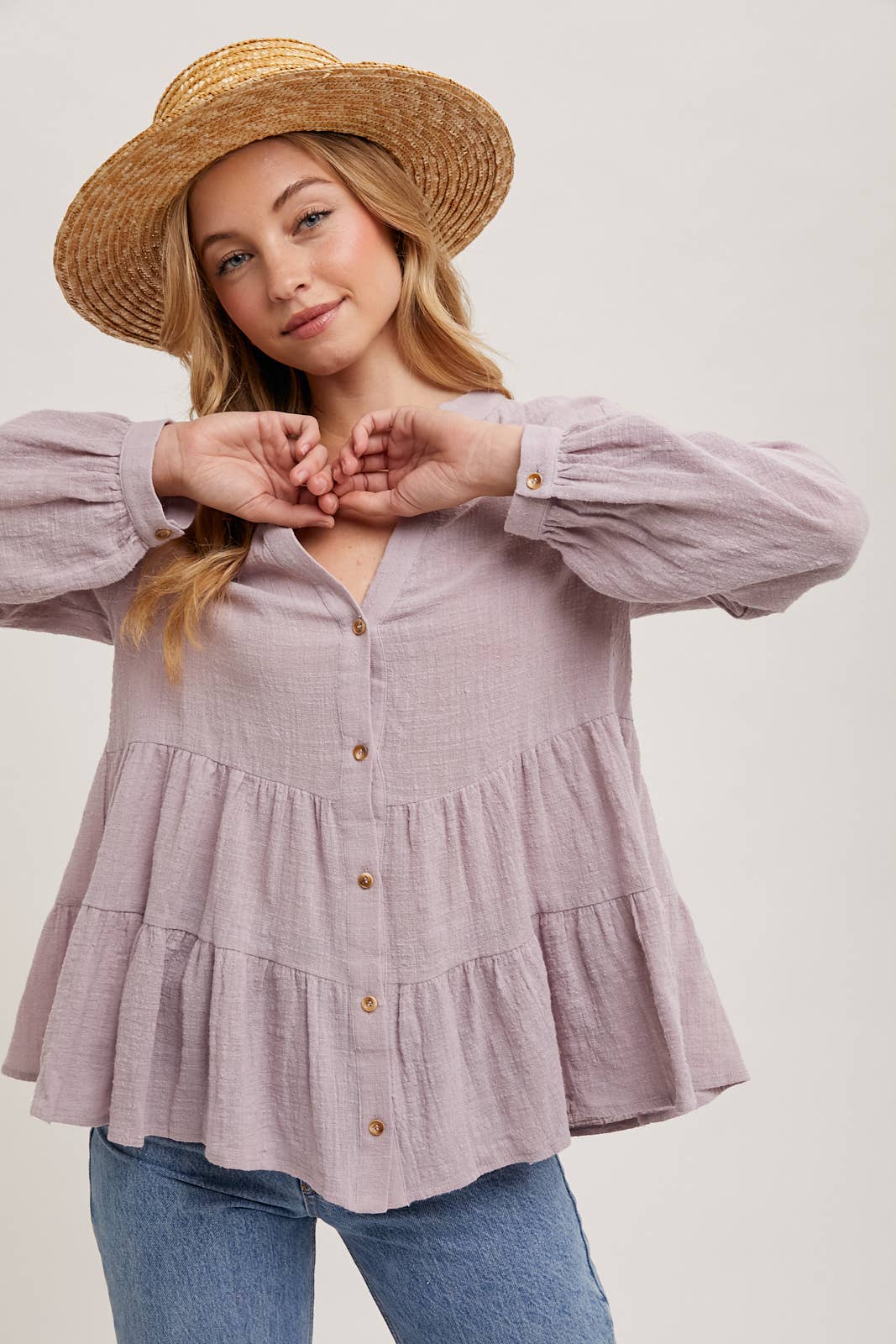 Mauve Tiered Blouse