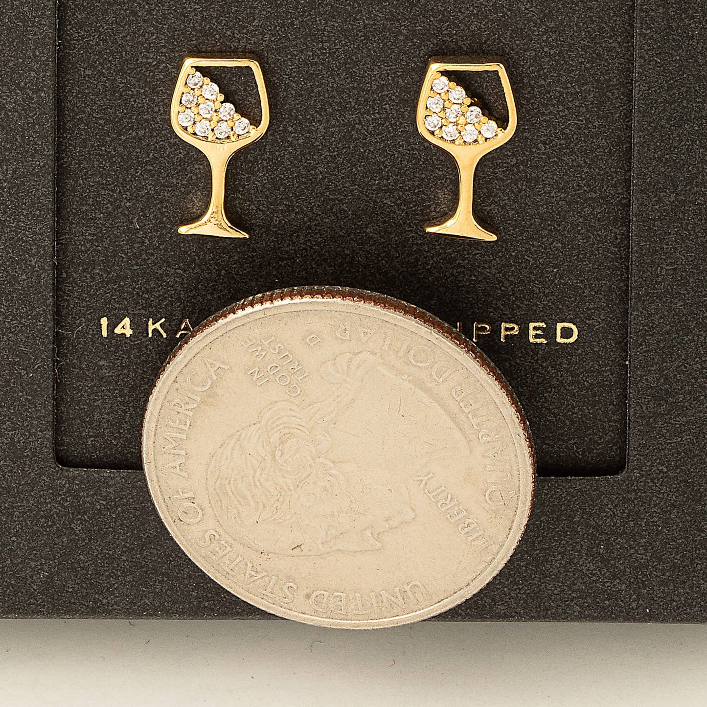 Gold Wine Glass Stud
