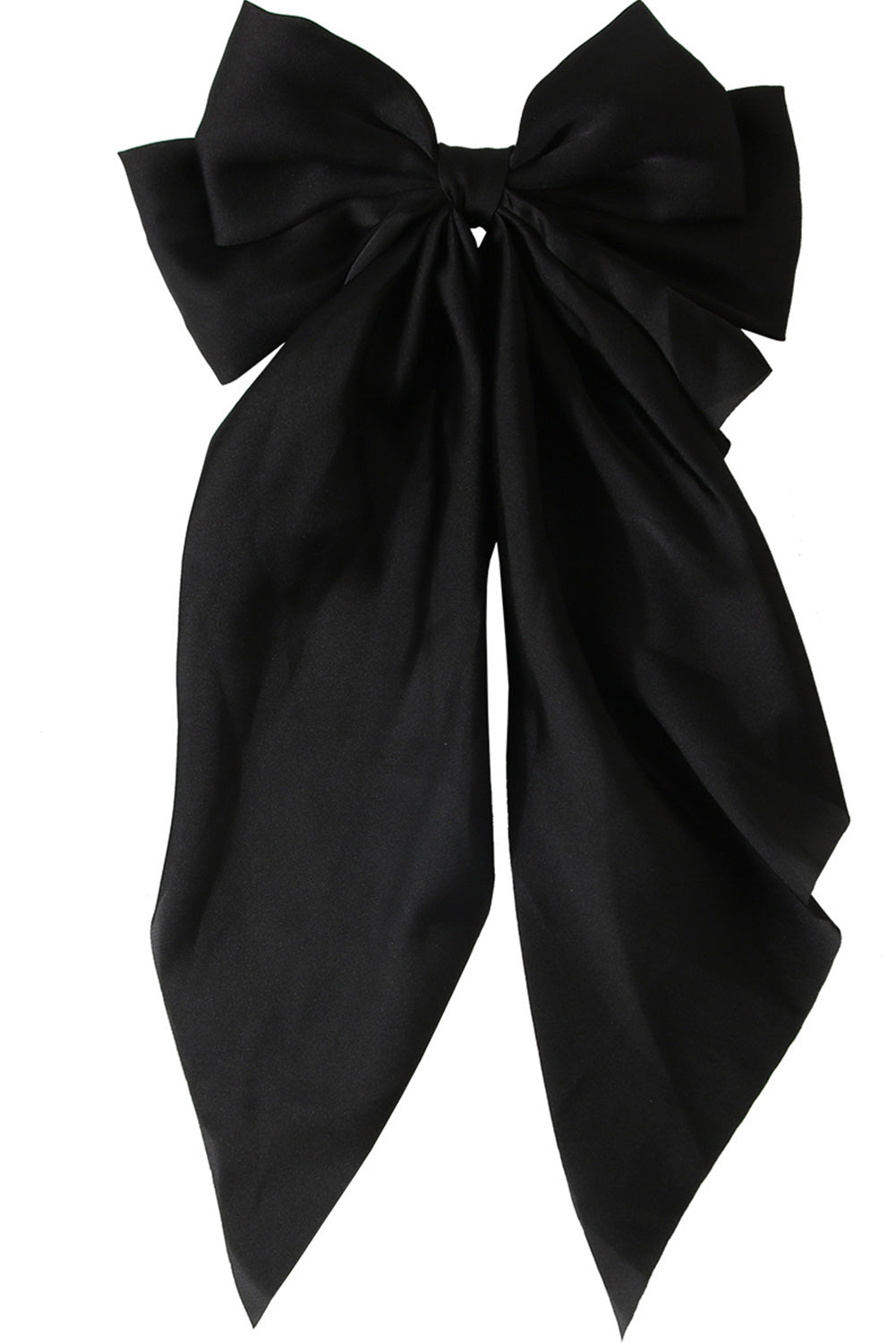 Black Satin Oversized Bow Hair Clip