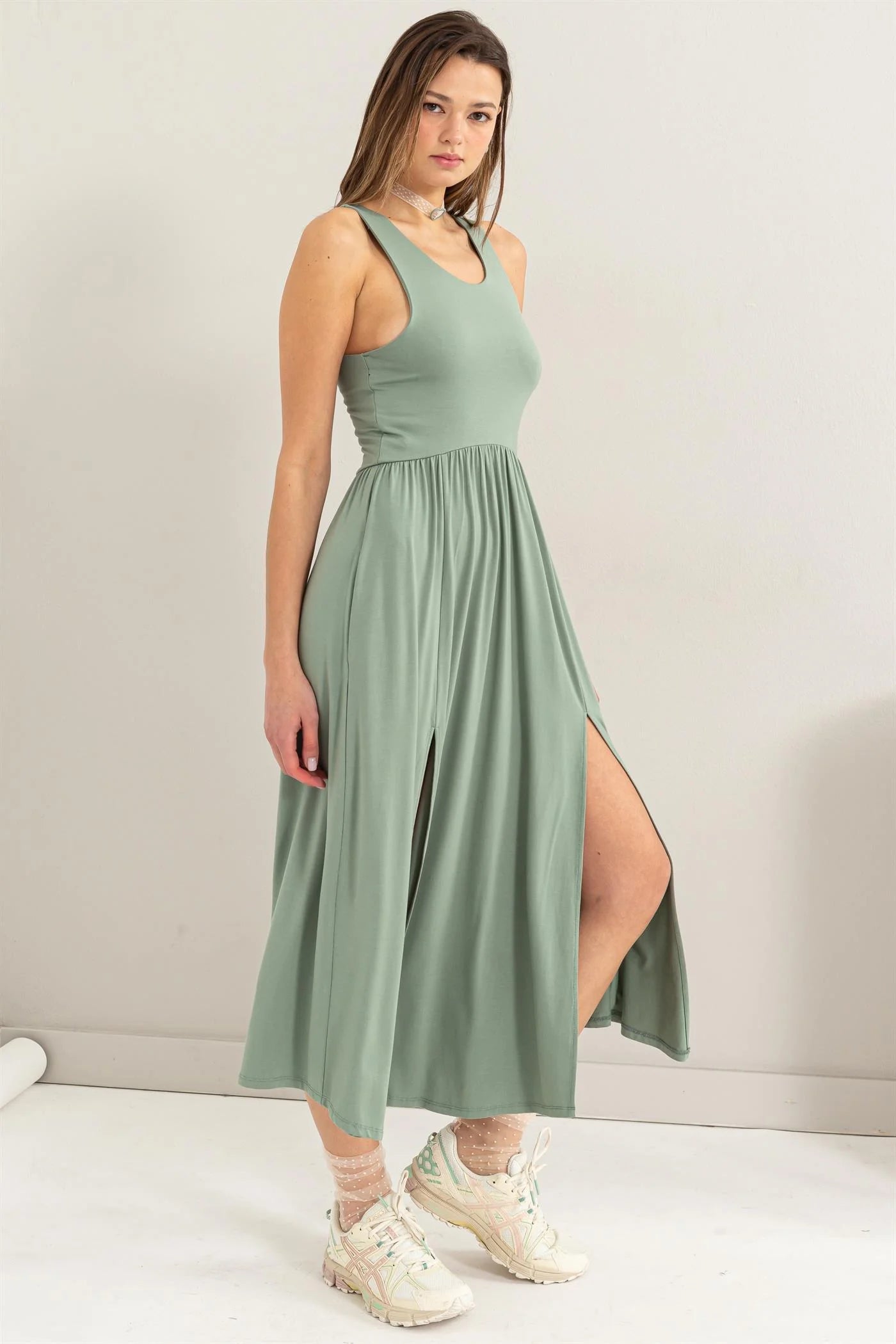 Green Sleeveless Jersey Mid