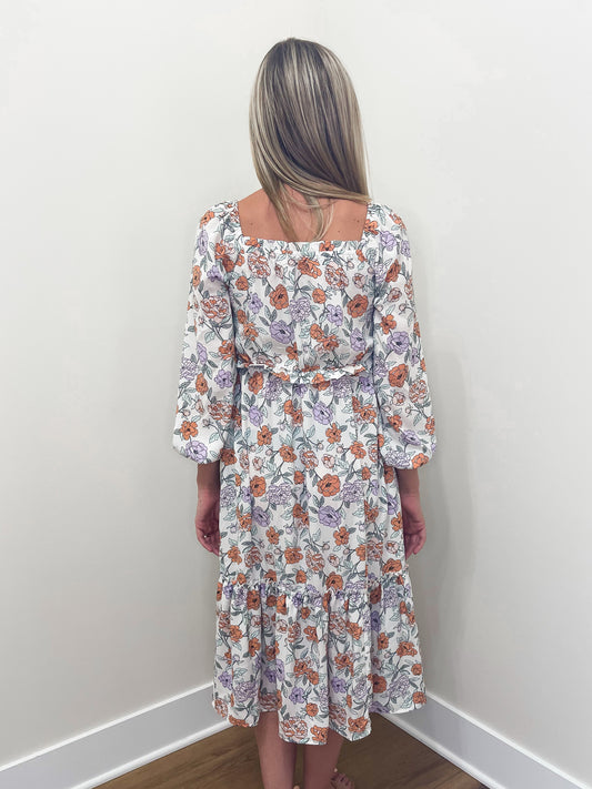 Multicolor Smocked Floral Dress