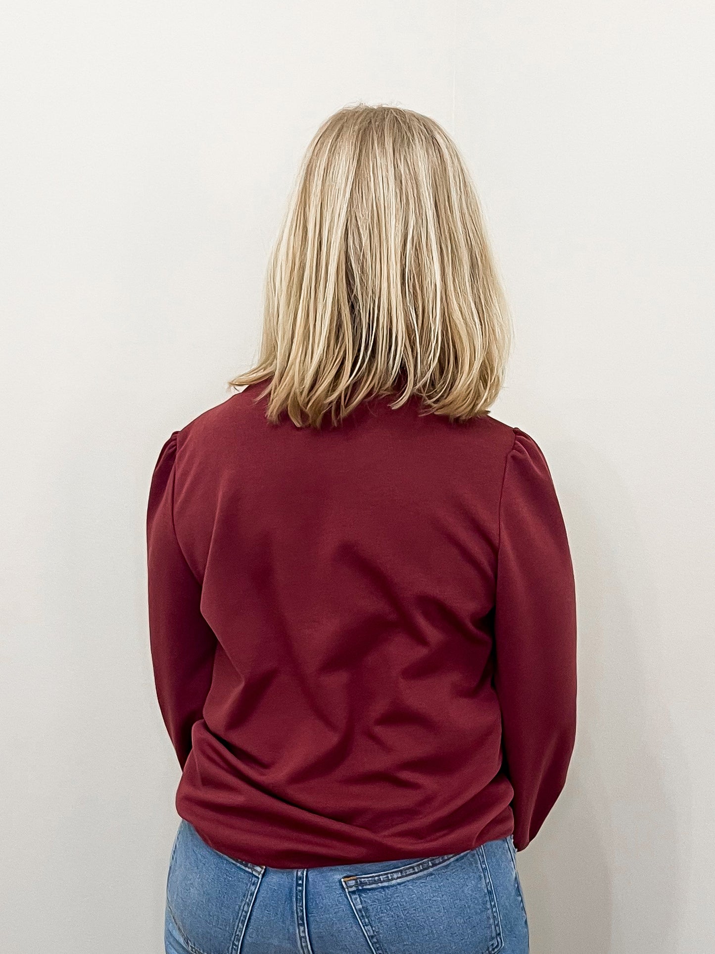 Burgundy Round Neck Top