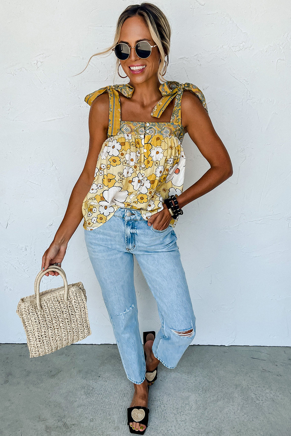 Yellow Floral Tank