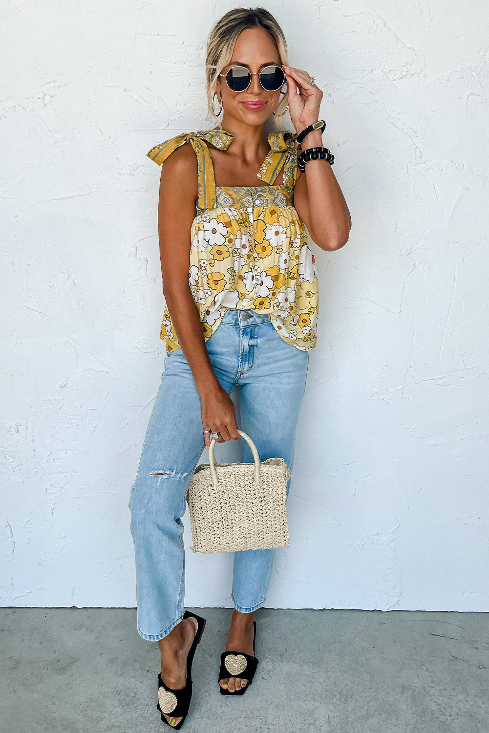 Yellow Floral Tank