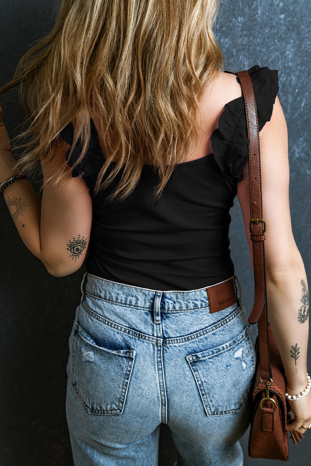 Black Ruffled Tank