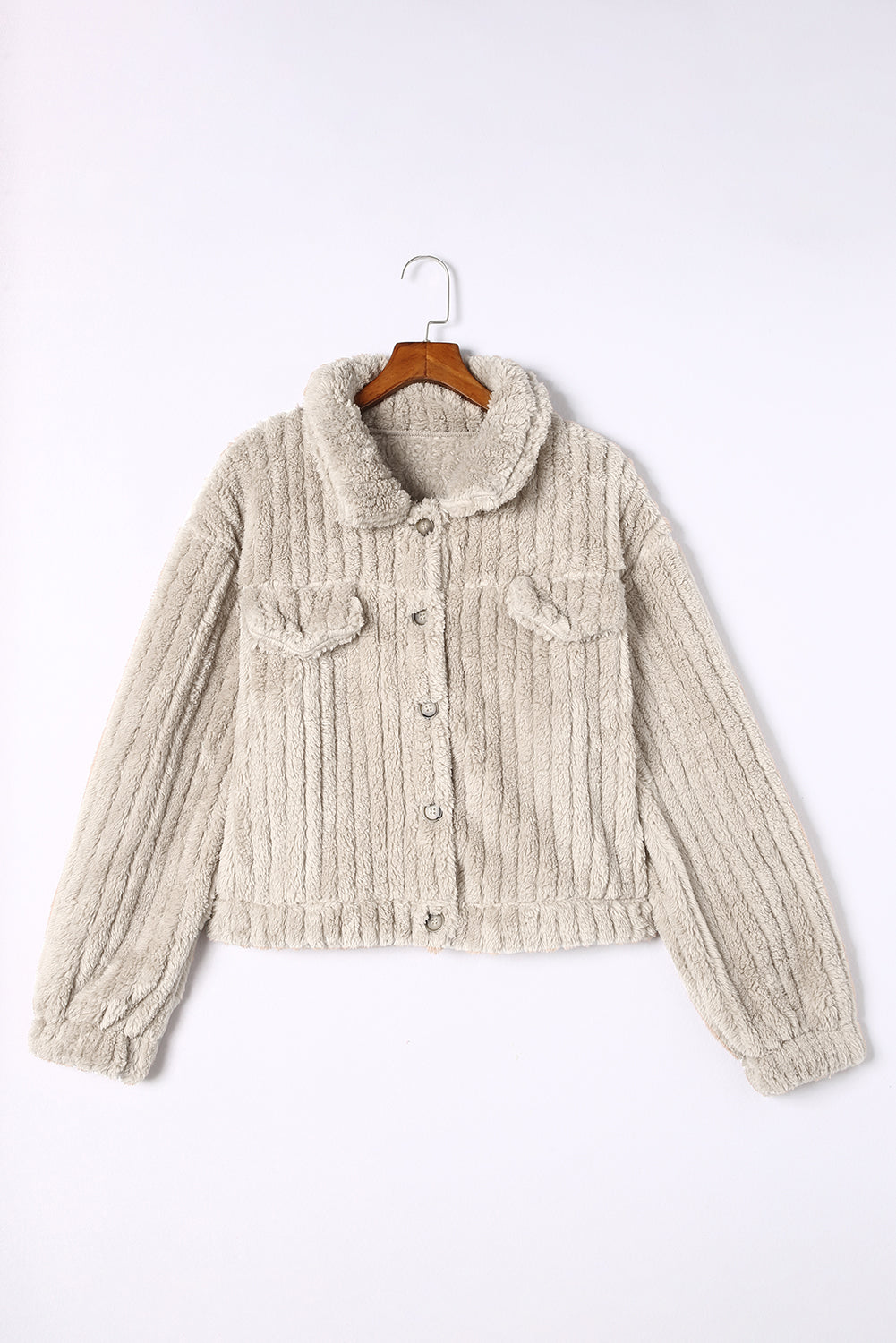 Beige Plush Fleece Jacket